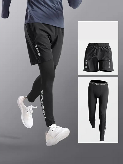 Norris Sportbekleidung | Leggings & Shorts Set für Männer-Satz 1-S-Chaps Herrenmode