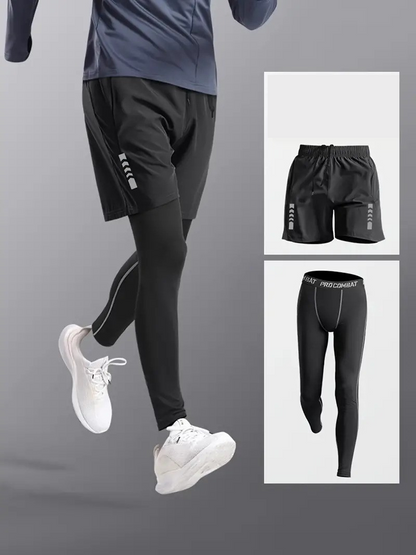Norris Sportbekleidung | Leggings & Shorts Set für Männer-Satz 2-S-Chaps Herrenmode