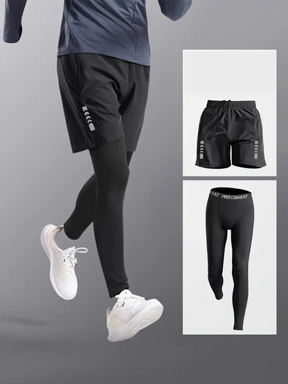 Norris Sportbekleidung | Leggings & Shorts Set für Männer-Satz 3-S-Chaps Herrenmode