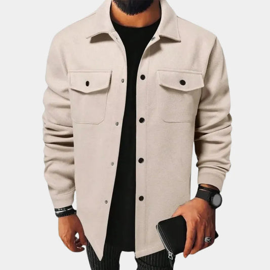 Oberhemd | Button-Up| Langarm | Hemdjacke | Herrenkleidung-Aprikose-M-Chaps Herrenmode