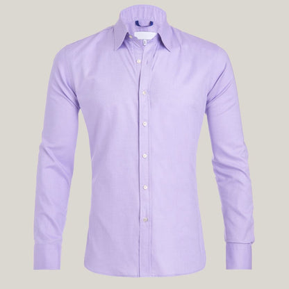 Oberhemd | Langarm | Reißverschluss | Knopfleiste | Herrenhemden-Violett-S-Chaps Herrenmode