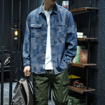 Oberhemd – mit Knöpfen – langärmlig – Sakko – Herrenbekleidung-Blau-S-Chaps Herrenmode