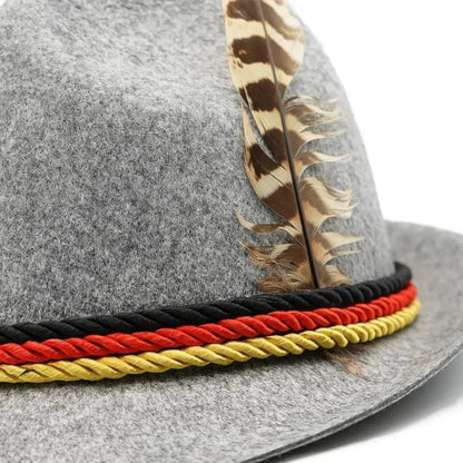 Oktoberfest Hut - Traditionell - Feder - Lederhosen Hut - Deutsche Hüte für Oktoberfest-Chaps Herrenmode
