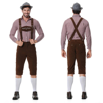Oktoberfest-Outfit für Männer – Hut, Hemd und Lederhosen für Jungs-Braun-M-Chaps Herrenmode