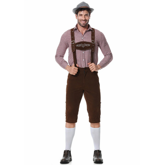 Oktoberfest-Outfit für Männer – Hut, Hemd und Lederhosen für Jungs-Chaps Herrenmode