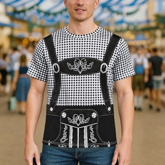 Oktoberfest Tshirt | Lederhosen Shirt | Beer Festival | Oktoberfest Tee | German Oktoberfest Mens Outfit-Schwarz-S-Chaps Herrenmode