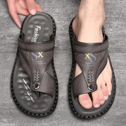Orthopädische Sandalen - Ergonomisch - Slip-On - Herrensandalen - Sportsandalen-Dunkelgrau-37-Chaps Herrenmode