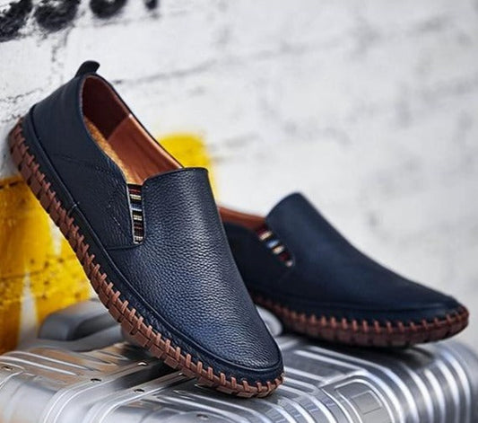 Orthopädische Schuhe | Fußgewölbeunterstützung | Ergonomisch | Schlupfschuhe | Herrenschuhe-Blau-39-Chaps Herrenmode