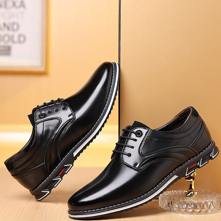 Orthopädische Schuhe - Leder - Slipper - Wanderschuhe - Herrenschuhe-Schwarz (einfarbig)-38-Chaps Herrenmode