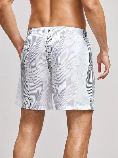 Oscar Boardshorts | Gestreifte Herren Badehose mit Kordelzug-Chaps Herrenmode