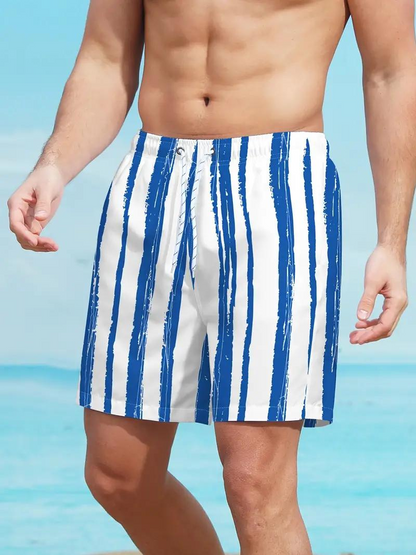 Oscar Boardshorts | Gestreifte Herren Badehose mit Kordelzug-Chaps Herrenmode