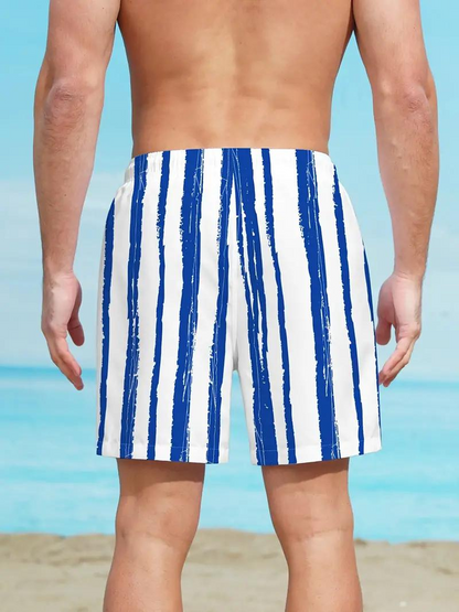 Oscar Boardshorts | Gestreifte Herren Badehose mit Kordelzug-Chaps Herrenmode