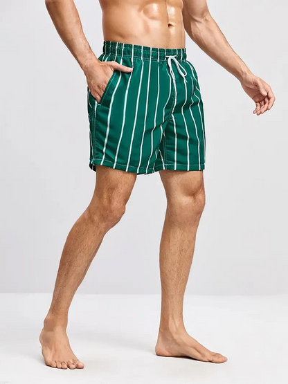 Oscar Boardshorts | Gestreifte Herren Badehose mit Kordelzug-Chaps Herrenmode