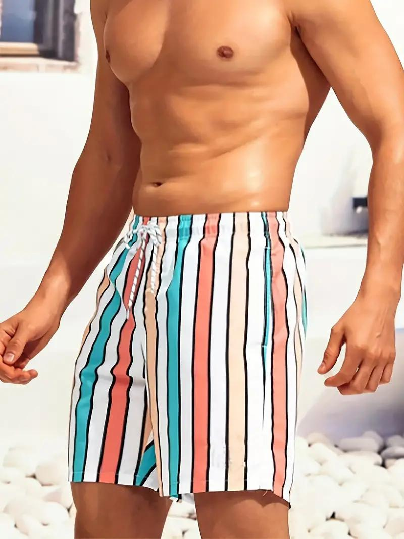 Oscar Boardshorts | Gestreifte Herren Badehose mit Kordelzug-Chaps Herrenmode
