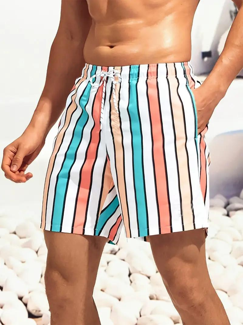 Oscar Boardshorts | Gestreifte Herren Badehose mit Kordelzug-Chaps Herrenmode