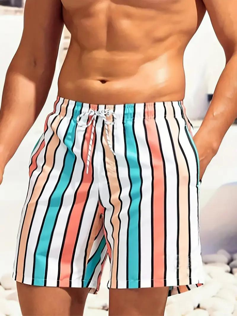 Oscar Boardshorts | Gestreifte Herren Badehose mit Kordelzug-Chaps Herrenmode