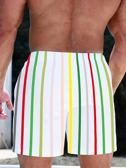 Oscar Boardshorts | Gestreifte Herren Badehose mit Kordelzug-Chaps Herrenmode