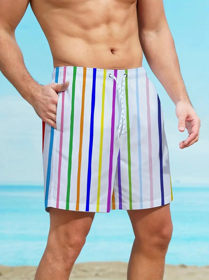 Oscar Boardshorts | Gestreifte Herren Badehose mit Kordelzug-Chaps Herrenmode