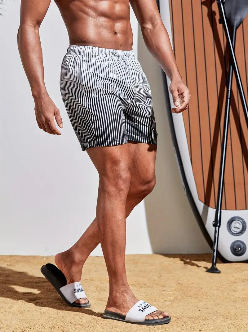 Oscar Boardshorts | Gestreifte Herren Badehose mit Kordelzug-Chaps Herrenmode