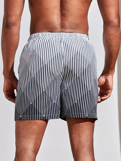 Oscar Boardshorts | Gestreifte Herren Badehose mit Kordelzug-Chaps Herrenmode