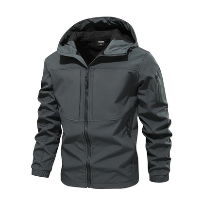 Outdoor-Jacke | Mit Kapuze | Mit Fleece gefüttert | Winddichte Jacke | Herrenjacke-Marineblau-XS-Chaps Herrenmode