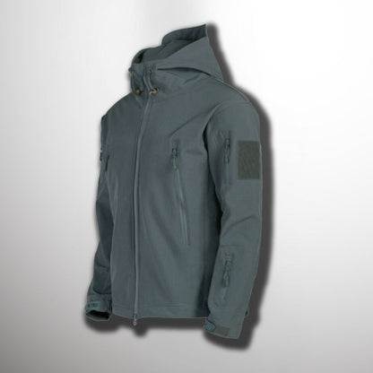 Outdoor-Jacke – Wasserdichte Windjacke mit Kapuze und Fleecefutter für Herren-Grau-M-Chaps Herrenmode