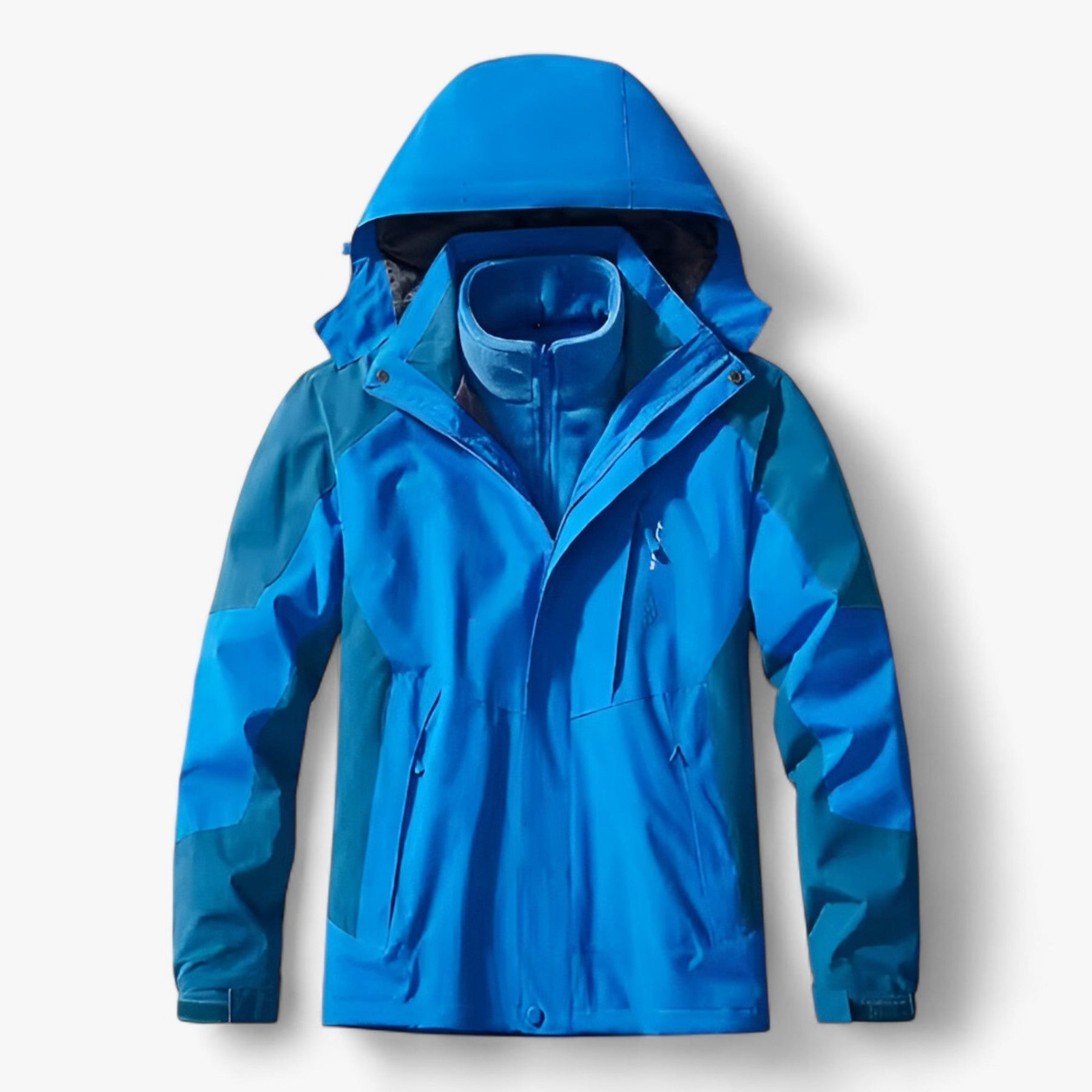 Outdoor-Jacke – mit Kapuze – mit Fleece gefüttert – wasserdichte Jacke – Herrenjacke-Blau-M-Chaps Herrenmode