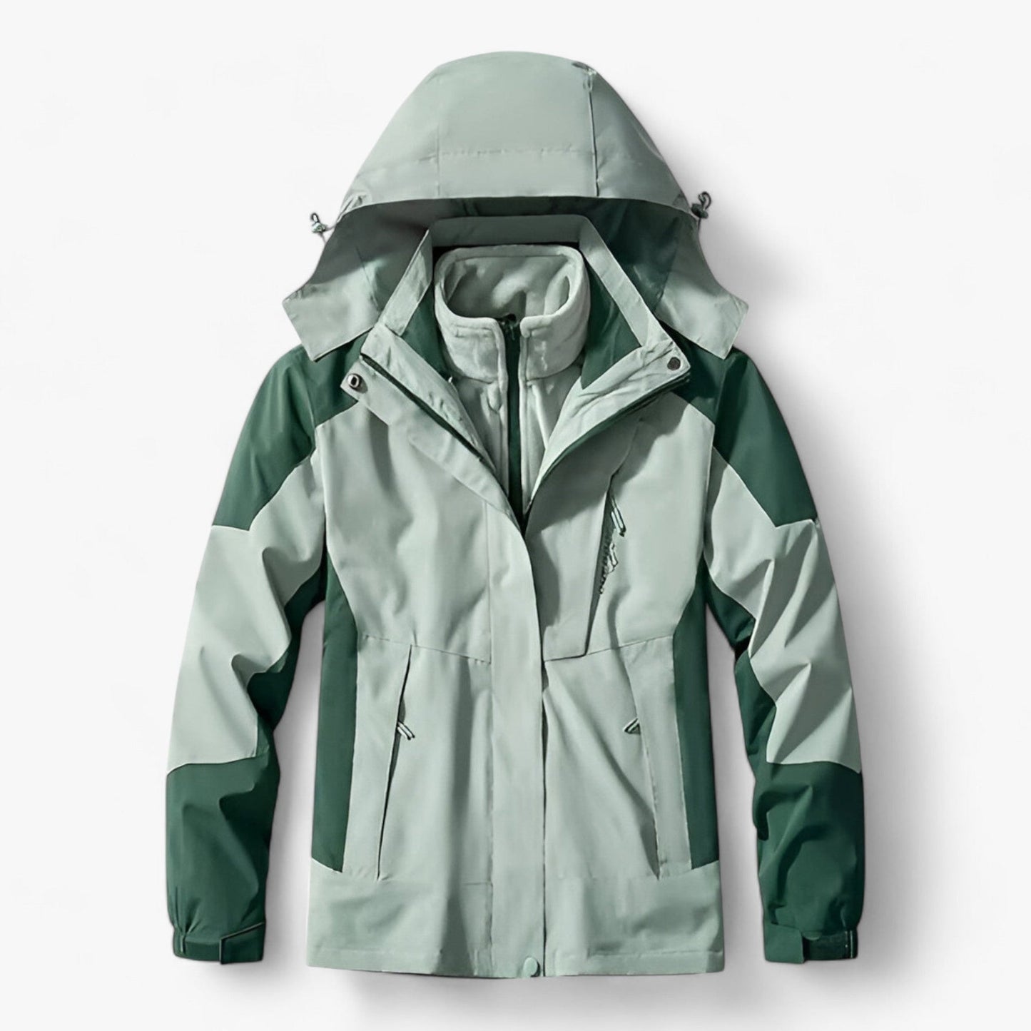 Outdoor-Jacke – mit Kapuze – mit Fleece gefüttert – wasserdichte Jacke – Herrenjacke-Grün-M-Chaps Herrenmode