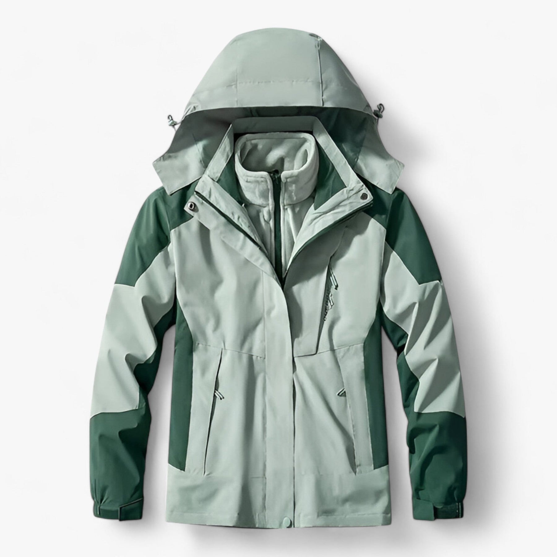Outdoor-Jacke – mit Kapuze – mit Fleece gefüttert – wasserdichte Jacke – Herrenjacke-Grün-M-Chaps Herrenmode