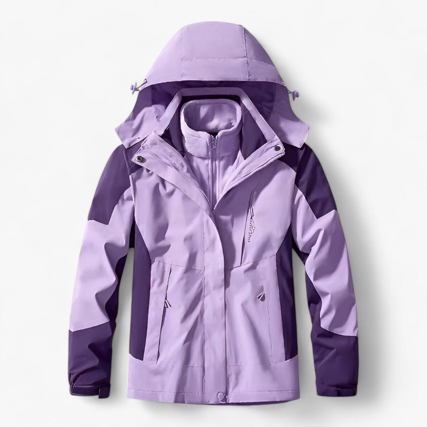 Outdoor-Jacke – mit Kapuze – mit Fleece gefüttert – wasserdichte Jacke – Herrenjacke-Lila-M-Chaps Herrenmode