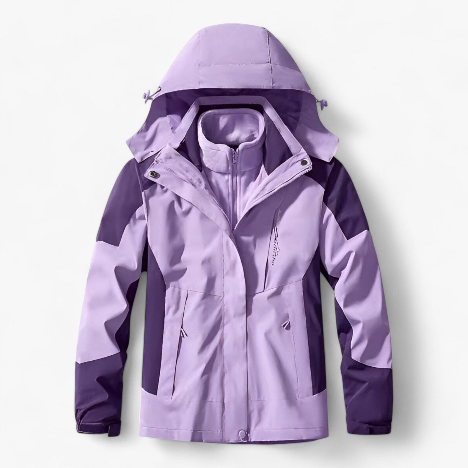 Outdoor-Jacke – mit Kapuze – mit Fleece gefüttert – wasserdichte Jacke – Herrenjacke-Lila-M-Chaps Herrenmode