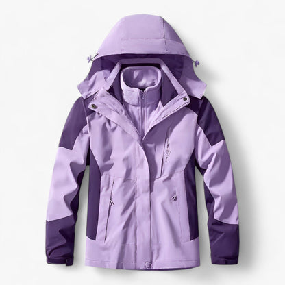 Outdoor-Jacke – mit Kapuze – mit Fleece gefüttert – wasserdichte Jacke – Herrenjacke-Lila-M-Chaps Herrenmode