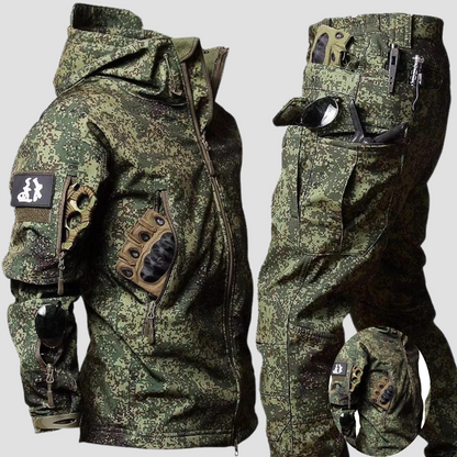 Outdoorbekleidung - Winter - Camouflage - Taktische Jacke - Herren Cargo Hose-Grün-S-Chaps Herrenmode