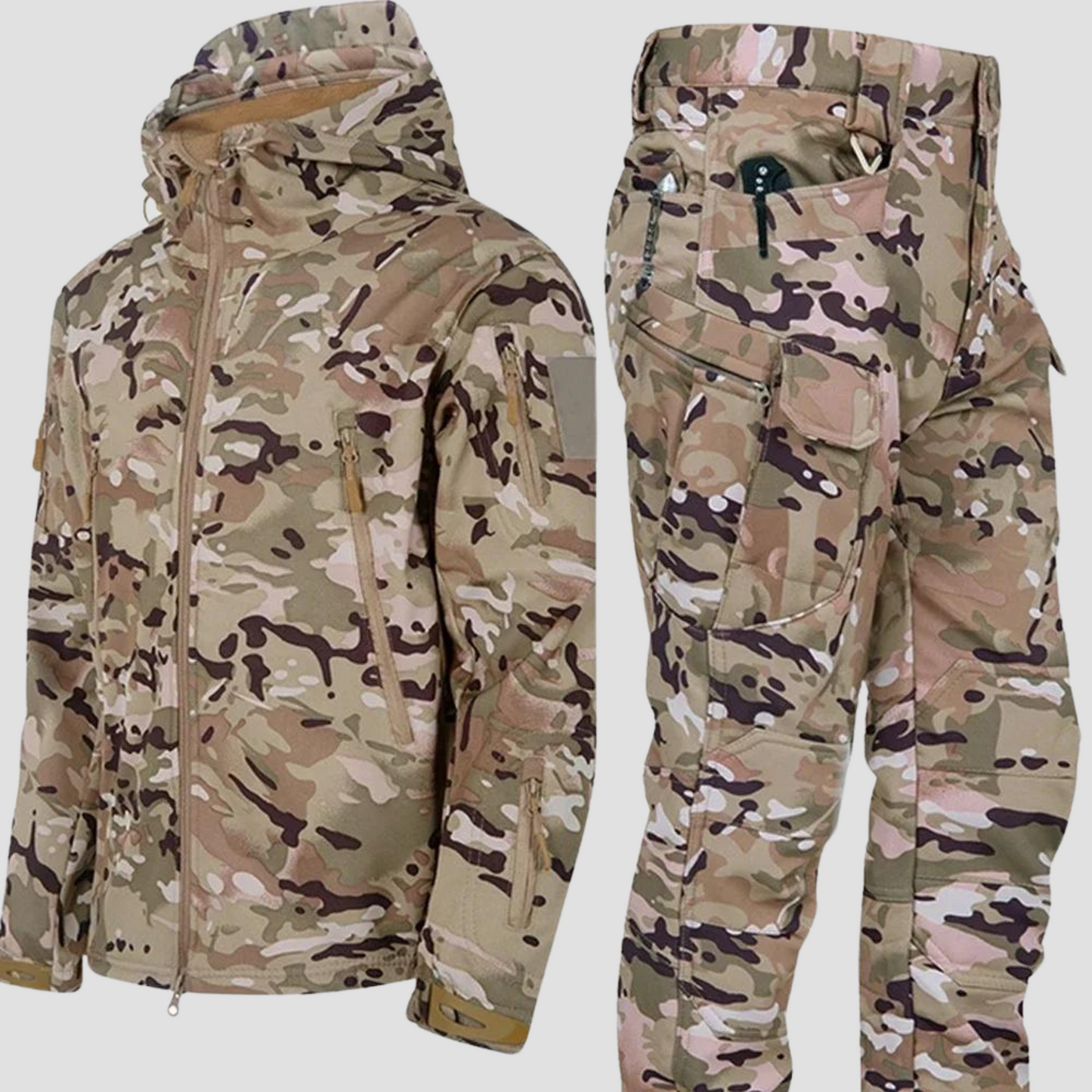 Outdoorbekleidung - Winter - Camouflage - Taktische Jacke - Herren Cargo Hose-Khaki-S-Chaps Herrenmode
