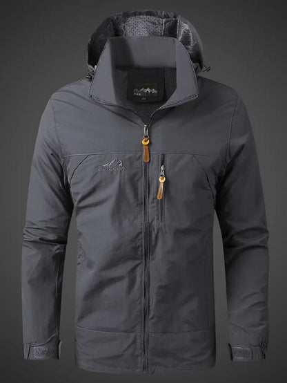 Parka Jacke | Kapuzenjacke | Wasserdicht | Windbreaker Jacke | Herrenjacke-Grau-M-Chaps Herrenmode