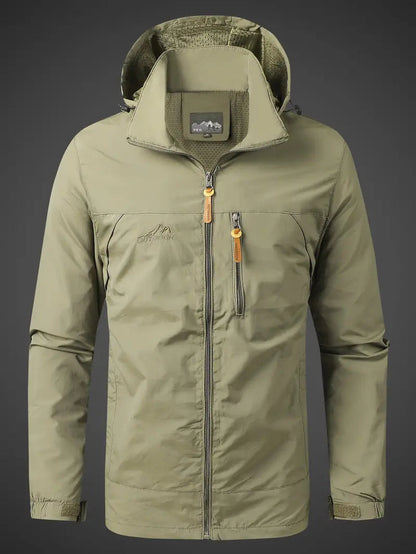 Parka Jacke | Kapuzenjacke | Wasserdicht | Windbreaker Jacke | Herrenjacke-Khaki-M-Chaps Herrenmode