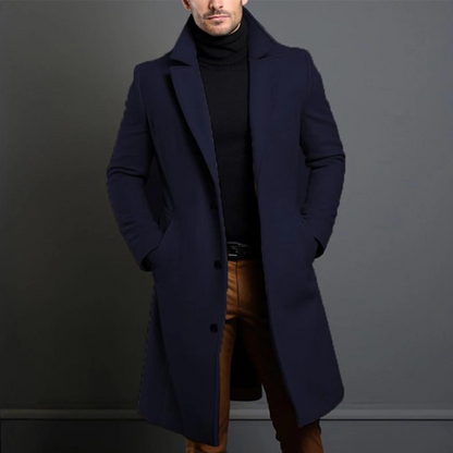 Pepin Langer Trenchcoat für Männer-Marineblau-XS-Chaps Herrenmode