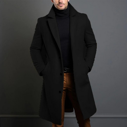 Pepin Langer Trenchcoat für Männer-Schwarz-XS-Chaps Herrenmode
