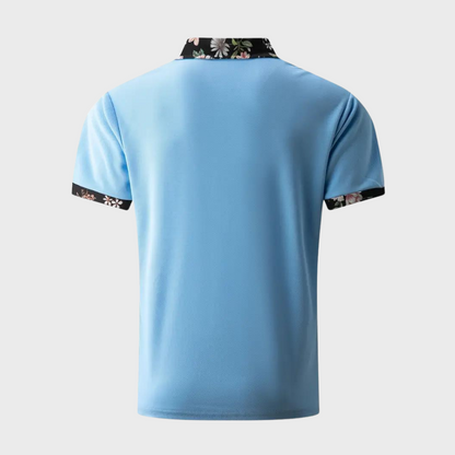 Polo-T-Shirt | Blumenmuster | Kurzarm | Polohemden | Herrenbekleidung-Chaps Herrenmode