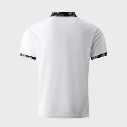 Polo-T-Shirt | Blumenmuster | Kurzarm | Polohemden | Herrenbekleidung-Chaps Herrenmode