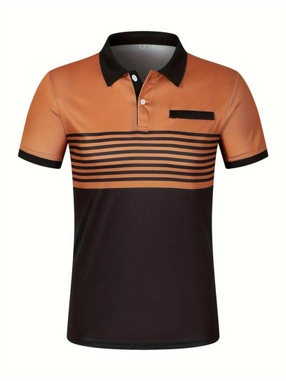 Polo T-Shirt | Gestreift | Kurzarm | Poloshirts | Herrenhemden-Chaps Herrenmode