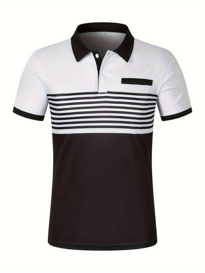Polo T-Shirt | Gestreift | Kurzarm | Poloshirts | Herrenhemden-Chaps Herrenmode