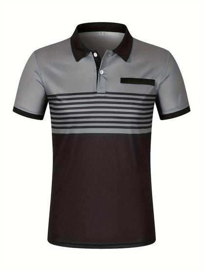 Polo T-Shirt | Gestreift | Kurzarm | Poloshirts | Herrenhemden-Chaps Herrenmode