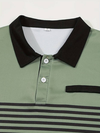 Polo T-Shirt | Gestreift | Kurzarm | Poloshirts | Herrenhemden-Chaps Herrenmode