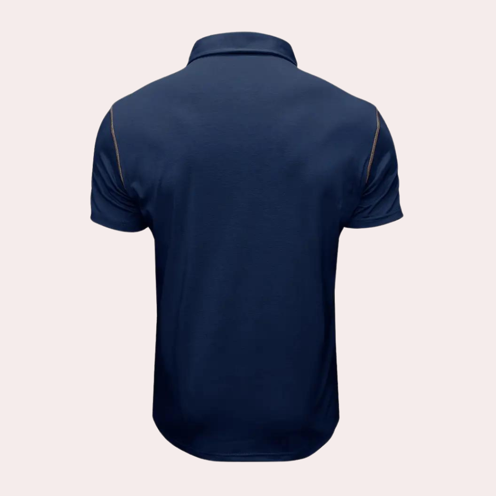 Polo T-Shirt - Herren Kurzarm-Poloshirt mit Knopfleiste und Brusttasche-Chaps Herrenmode
