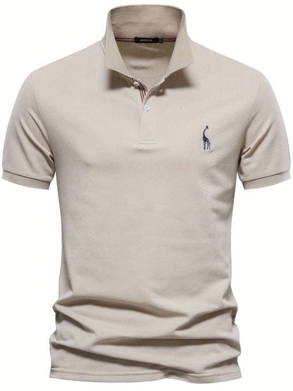 Polo T-Shirt - Kragen - Kurzarm - Poloshirt - Herrenbekleidung-Beige-S-Chaps Herrenmode