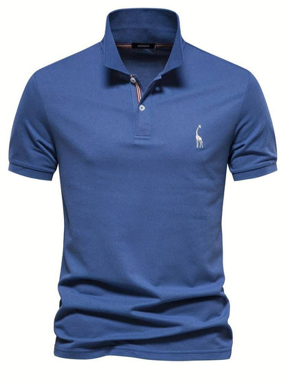 Polo T-Shirt - Kragen - Kurzarm - Poloshirt - Herrenbekleidung-Blau-S-Chaps Herrenmode