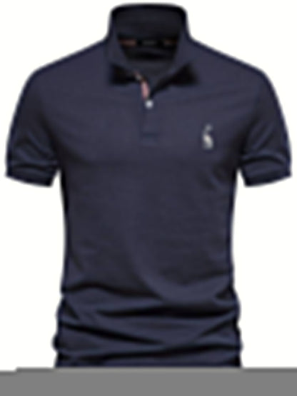 Polo T-Shirt - Kragen - Kurzarm - Poloshirt - Herrenbekleidung-Dunkelblau-S-Chaps Herrenmode