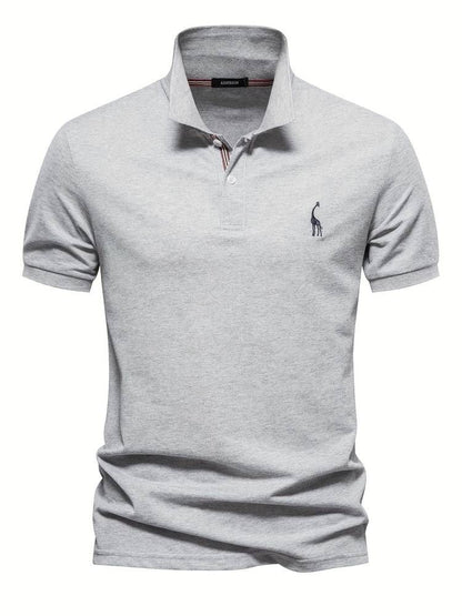 Polo T-Shirt - Kragen - Kurzarm - Poloshirt - Herrenbekleidung-Grau-S-Chaps Herrenmode