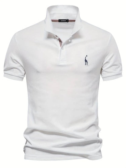 Polo T-Shirt - Kragen - Kurzarm - Poloshirt - Herrenbekleidung-Weiß-S-Chaps Herrenmode
